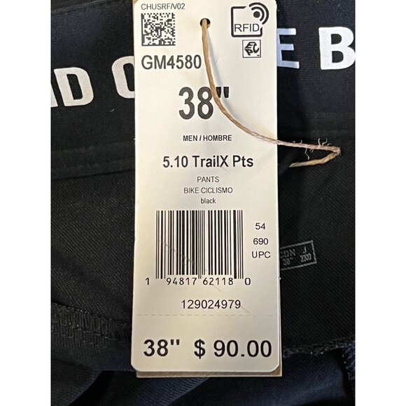 Adidas Mens 5.10 TrailX Pts Pants 38 Black Recycled Bike Cycling Activewear New - Picture 9 of 11